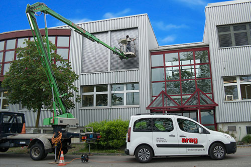 Fensterreinigung in über 5 Metern Höhe